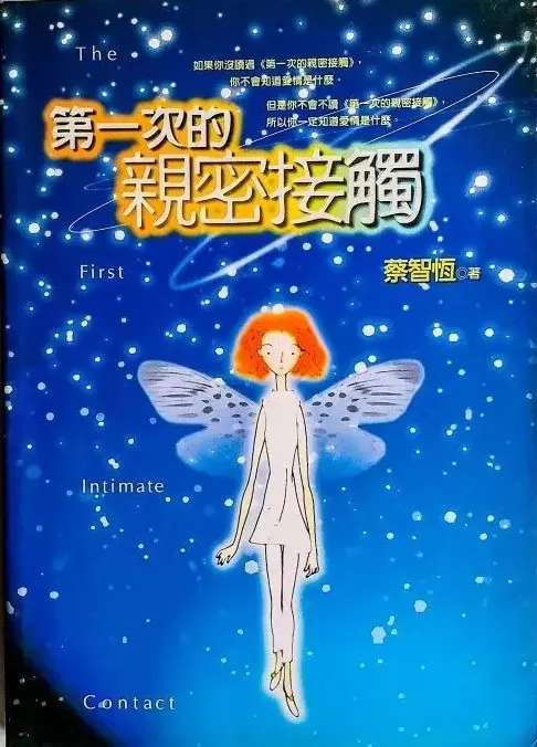 《第一次親密接觸》回顧:一半是尷尬的時代眼淚,另一半是刻在DNA裡的幹話 12 《第一次親密接觸》小說封面,藍色星空背景下,一個有著橘色頭髮與蝴蝶翅膀的女孩漂浮在中央。